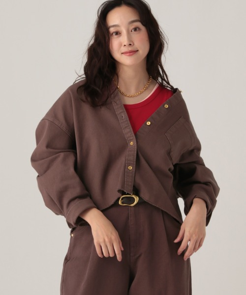 Elura（エルーラ）の「大人カラーデニムシャツ/625553（シャツ/ブラウス・レディース・ブルー/ライトピンク/ブラウン・FREE）」の8枚目の写真