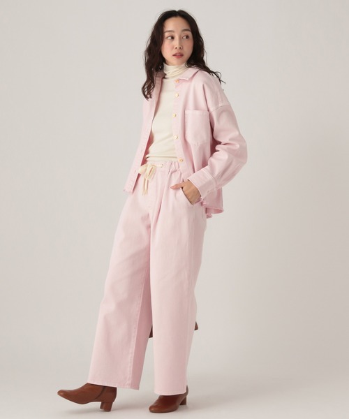 Elura（エルーラ）の「大人カラーデニムシャツ/625553（シャツ/ブラウス・レディース・ブルー/ライトピンク/ブラウン・FREE）」の6枚目の写真