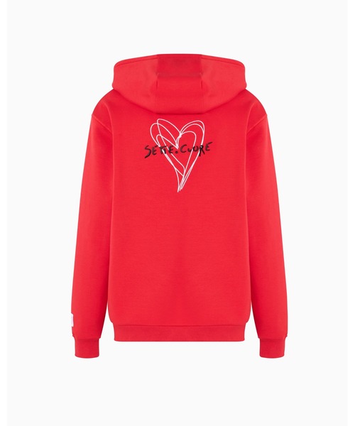 EMPORIO ARMANI EA7（エンポリオアルマーニイーエーセブン）の「【エンポリオ アルマーニ EA7】7.CUORE スエット フーディ ユニセックス（スウェット・メンズ・レッド・LARGE/SMALL/X-LARGE/XX-LARGE）」の3枚目の写真