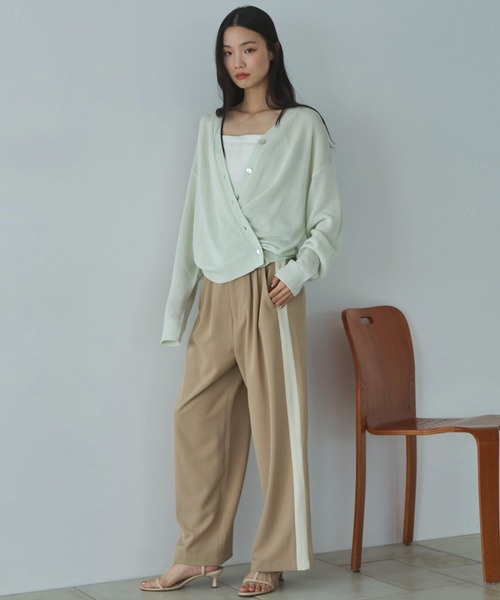 Doux archives（ドゥアルシーヴ）の「サイドラインタックパンツ（その他パンツ・レディース・チャコールグレー/ミント/ベージュ・FREE）」の8枚目の写真