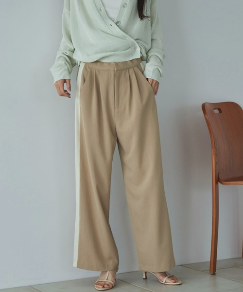 Doux archives（ドゥアルシーヴ）の「サイドラインタックパンツ（その他パンツ・レディース・チャコールグレー/ミント/ベージュ・FREE）」の10枚目の写真