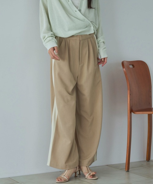 Doux archives（ドゥアルシーヴ）の「サイドラインタックパンツ（その他パンツ・レディース・チャコールグレー/ミント/ベージュ・FREE）」の11枚目の写真
