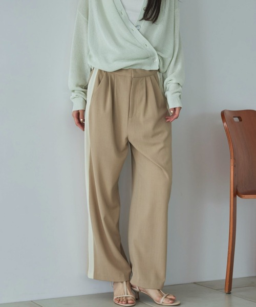 Doux archives（ドゥアルシーヴ）の「サイドラインタックパンツ（その他パンツ・レディース・チャコールグレー/ミント/ベージュ・FREE）」の12枚目の写真