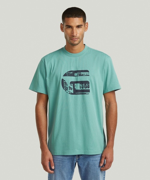 G-STAR(ジースター)の「G Icon Graphic T-Shirt/ブランドロゴグラフィックTシャツ(Tシャツ/カットソー・メンズ・ダークブラック/ホワイト/ブルー系その他・SMALL/X-SMALL/MEDIUM/LARGE/X-LARGE)」の3枚目の写真