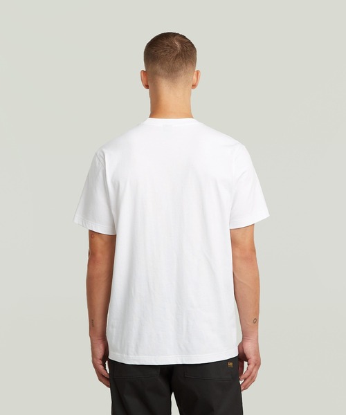 G-STAR（ジースター）の「G Icon Graphic T-Shirt/ブランドロゴグラフィックTシャツ（Tシャツ/カットソー・メンズ・ダークブラック/ホワイト・SMALL/X-SMALL/MEDIUM/LARGE/X-LARGE）」の3枚目の写真