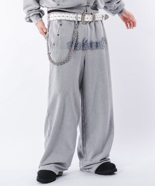 SHORT ROUND（ショートラウンド）の「SHORT ROUND/【26年春新作】ブリーチハトメスウェットパンツ（スウェットパンツ・メンズ・グレー/ブラック系その他・MEDIUM/LARGE）」の2枚目の写真