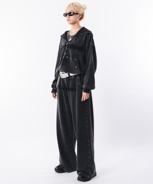 SHORT ROUND（ショートラウンド）の「SHORT ROUND/【26年春新作】ブリーチハトメスウェットパンツ（スウェットパンツ・メンズ・グレー/ブラック系その他・MEDIUM/LARGE）」の8枚目の写真