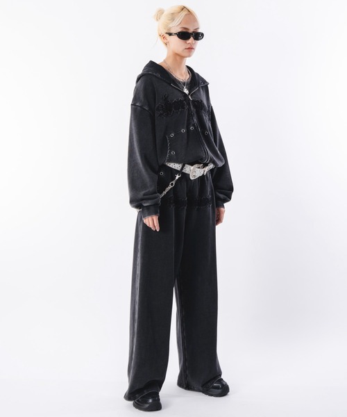 SHORT ROUND（ショートラウンド）の「SHORT ROUND/【26年春新作】ブリーチハトメスウェットパンツ（スウェットパンツ・メンズ・グレー/ブラック系その他・MEDIUM/LARGE）」の10枚目の写真