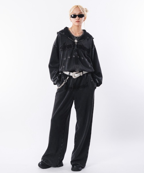 SHORT ROUND（ショートラウンド）の「SHORT ROUND/【26年春新作】ブリーチハトメスウェットパンツ（スウェットパンツ・メンズ・グレー/ブラック系その他・MEDIUM/LARGE）」の11枚目の写真