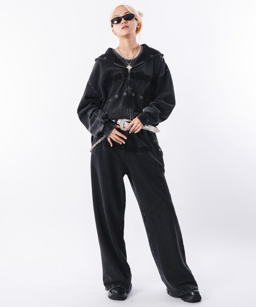 SHORT ROUND（ショートラウンド）の「SHORT ROUND/【26年春新作】ブリーチハトメスウェットパンツ（スウェットパンツ・メンズ・グレー/ブラック系その他・MEDIUM/LARGE）」の12枚目の写真