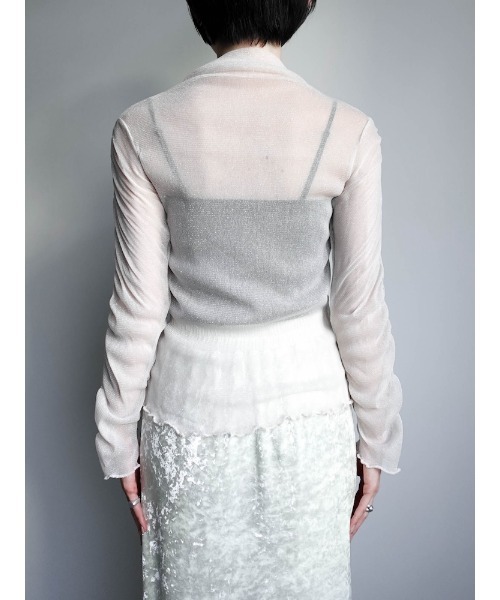 sahara（サハラ）の「Glitter Sheer Shirring Top/グリッターシアーシャーリングトップ（Tシャツ/カットソー・レディース・ネイビー/ブラウン/アイボリー/ブラック・FREE）」の22枚目の写真