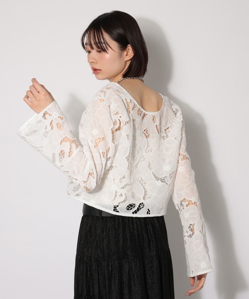 PAGEBOY（ページボーイ）の「ヴィンテージレースフレアスリーブブラウス（シャツ/ブラウス・レディース・ブラック/オフホワイト・FREE）」の22枚目の写真