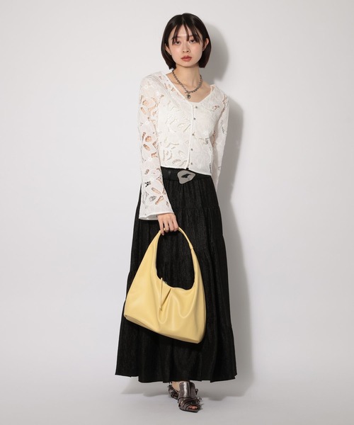 PAGEBOY（ページボーイ）の「ヴィンテージレースフレアスリーブブラウス（シャツ/ブラウス・レディース・ブラック/オフホワイト・FREE）」の3枚目の写真