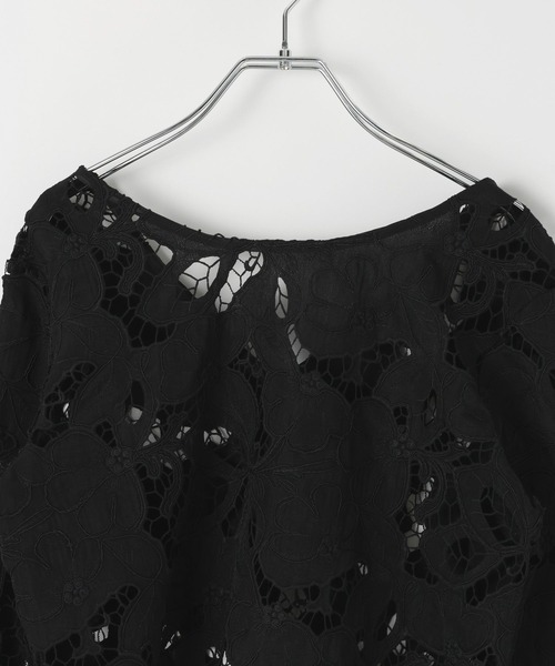 PAGEBOY（ページボーイ）の「ヴィンテージレースフレアスリーブブラウス（シャツ/ブラウス・レディース・ブラック/オフホワイト・FREE）」の10枚目の写真