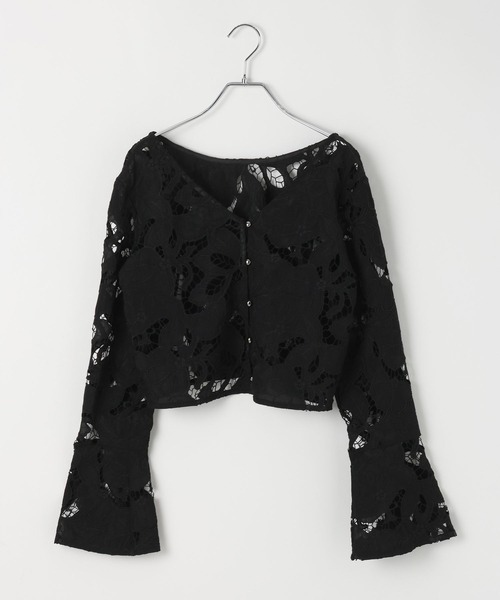 PAGEBOY（ページボーイ）の「ヴィンテージレースフレアスリーブブラウス（シャツ/ブラウス・レディース・ブラック/オフホワイト・FREE）」の13枚目の写真