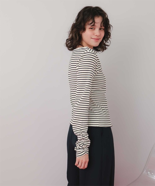 titivate（ティティベイト）の「リングドットロングスリーブトップス（Tシャツ/カットソー・レディース・オフホワイト/アイボリー/ブラック/ピンク/ホワイト系その他/ネイビー・M/L）」の17枚目の写真