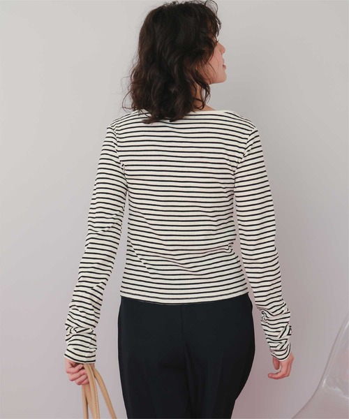 titivate（ティティベイト）の「リングドットロングスリーブトップス（Tシャツ/カットソー・レディース・オフホワイト/アイボリー/ブラック/ピンク/ホワイト系その他/ネイビー・M/L）」の18枚目の写真
