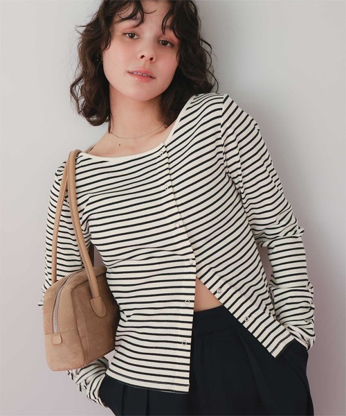 titivate（ティティベイト）の「リングドットロングスリーブトップス（Tシャツ/カットソー・レディース・オフホワイト/アイボリー/ブラック/ピンク/ホワイト系その他/ネイビー・M/L）」の19枚目の写真