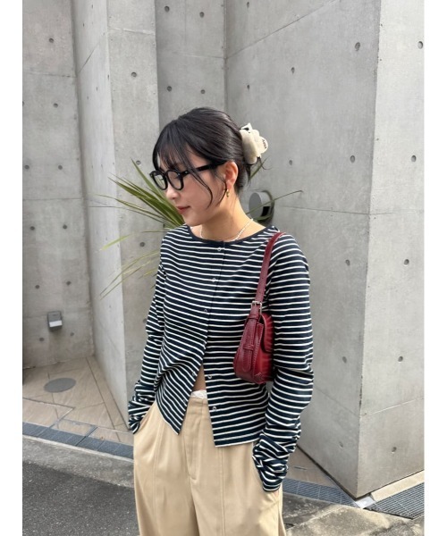 titivate（ティティベイト）の「リングドットロングスリーブトップス（Tシャツ/カットソー・レディース・オフホワイト/アイボリー/ブラック/ピンク/ホワイト系その他/ネイビー・M/L）」の10枚目の写真