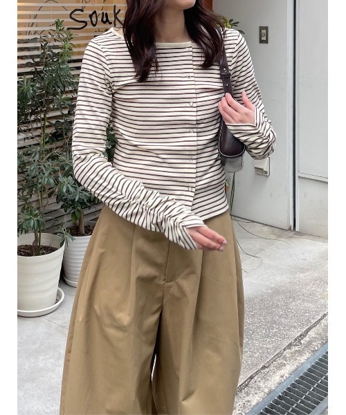 titivate（ティティベイト）の「リングドットロングスリーブトップス（Tシャツ/カットソー・レディース・オフホワイト/アイボリー/ブラック/ピンク/ホワイト系その他/ネイビー・M/L）」の11枚目の写真