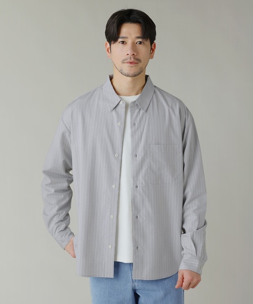 LIL VENDARS（リルヴェンダース）の「Buyer's Select/イージーケアレギュラーカラー長袖シャツ（シャツ/ブラウス・メンズ・ブルー/ブルー系/ホワイト/ライトグレー系・M/L/LL）」の2枚目の写真