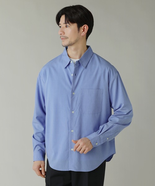 LIL VENDARS（リルヴェンダース）の「Buyer's Select/イージーケアレギュラーカラー長袖シャツ（シャツ/ブラウス・メンズ・ブルー/ブルー系/ホワイト/ライトグレー系・M/L/LL）」の4枚目の写真