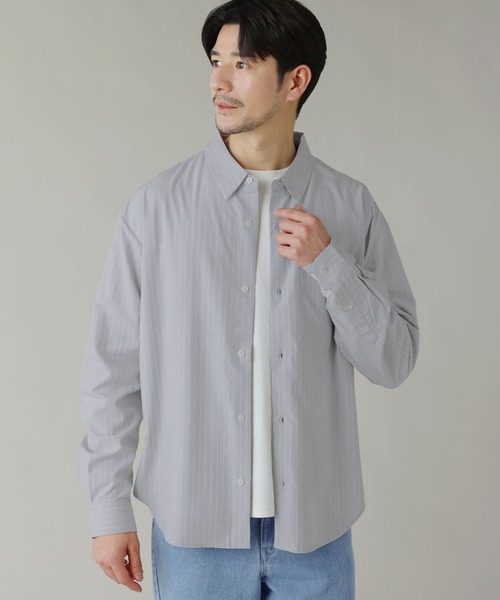 LIL VENDARS（リルヴェンダース）の「Buyer's Select/イージーケアレギュラーカラー長袖シャツ（シャツ/ブラウス・メンズ・ブルー/ブルー系/ホワイト/ライトグレー系・M/L/LL）」の13枚目の写真