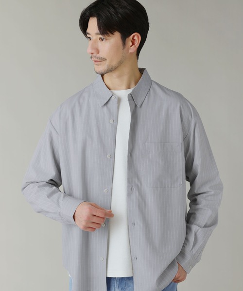 LIL VENDARS（リルヴェンダース）の「Buyer's Select/イージーケアレギュラーカラー長袖シャツ（シャツ/ブラウス・メンズ・ブルー/ブルー系/ホワイト/ライトグレー系・M/L/LL）」の14枚目の写真