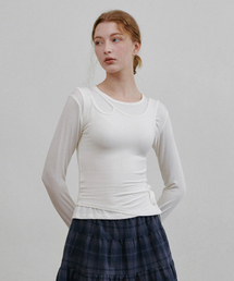 BELLOL（ベロエル）の「レイヤードスリーブレストップ アイボリー（Tシャツ/カットソー）」