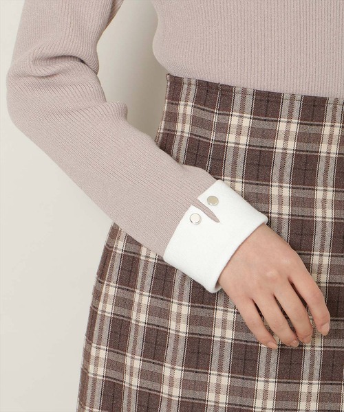 WILLSELECTION（ウィルセレクション）の「【New Year's Item】ポロカラーリブニット（ニット/セーター・レディース・ブラック/サックスブルー/オフホワイト/ミント/ピンク・FREE）」の8枚目の写真