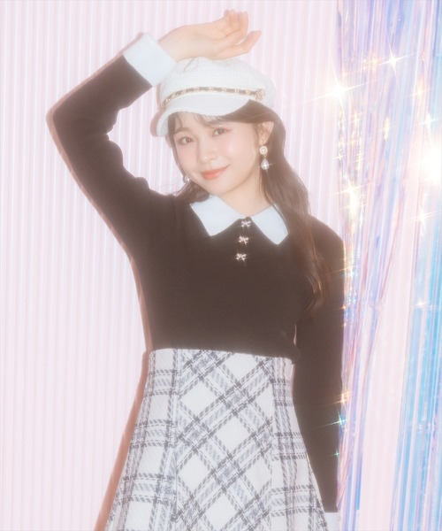 WILLSELECTION（ウィルセレクション）の「【New Year's Item】ポロカラーリブニット（ニット/セーター・レディース・ブラック/サックスブルー/オフホワイト/ミント/ピンク・FREE）」の16枚目の写真