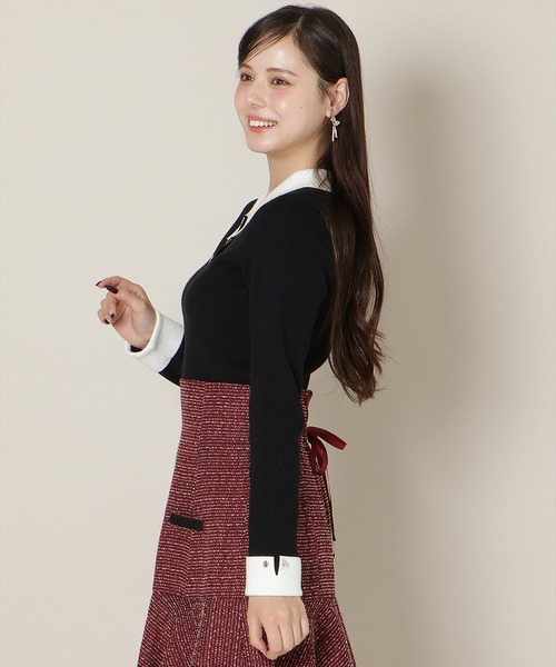 WILLSELECTION（ウィルセレクション）の「【New Year's Item】ポロカラーリブニット（ニット/セーター・レディース・ブラック/サックスブルー/オフホワイト/ミント/ピンク・FREE）」の20枚目の写真