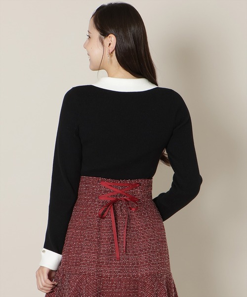 WILLSELECTION（ウィルセレクション）の「【New Year's Item】ポロカラーリブニット（ニット/セーター・レディース・ブラック/サックスブルー/オフホワイト/ミント/ピンク・FREE）」の21枚目の写真