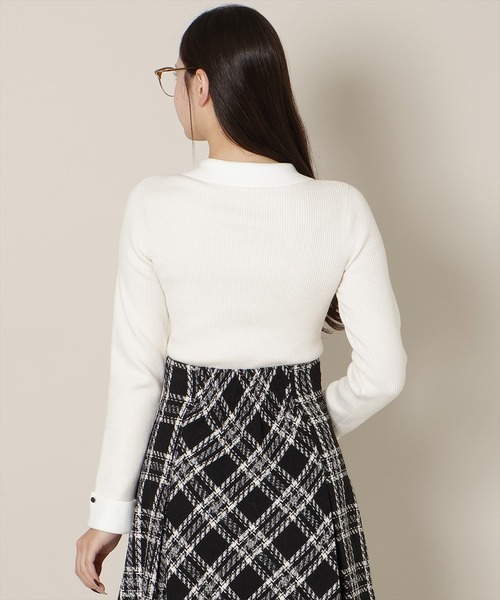 WILLSELECTION（ウィルセレクション）の「【New Year's Item】ポロカラーリブニット（ニット/セーター・レディース・ブラック/サックスブルー/オフホワイト/ミント/ピンク・FREE）」の11枚目の写真