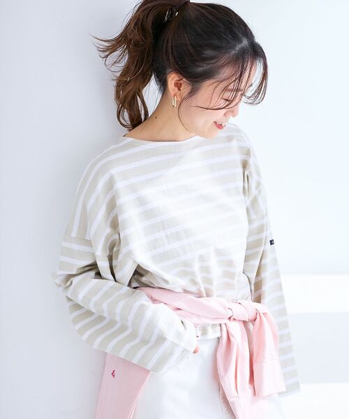 le.coeur blanc（ルクールブラン）の「ルミノア ボーダーショートカットソー（Tシャツ/カットソー・レディース・ブルー系その他4/ブルー系その他3/ブルー系その他2/ベージュ系その他2/ホワイト系その他・38）」の3枚目の写真