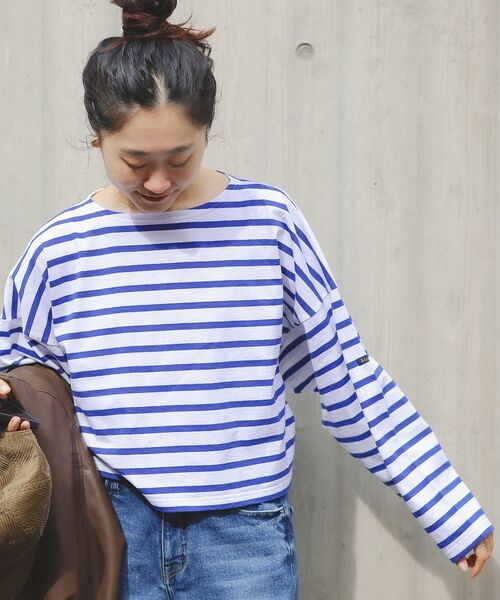 le.coeur blanc（ルクールブラン）の「ルミノア ボーダーショートカットソー（Tシャツ/カットソー・レディース・ブルー系その他4/ブルー系その他3/ブルー系その他2/ベージュ系その他2/ホワイト系その他・38）」の4枚目の写真