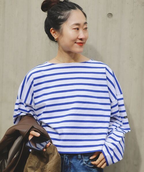le.coeur blanc（ルクールブラン）の「ルミノア ボーダーショートカットソー（Tシャツ/カットソー・レディース・ブルー系その他4/ブルー系その他3/ブルー系その他2/ベージュ系その他2/ホワイト系その他・38）」の6枚目の写真