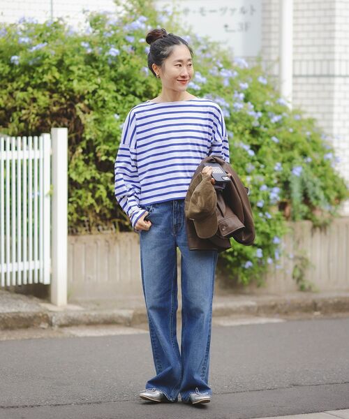 le.coeur blanc（ルクールブラン）の「ルミノア ボーダーショートカットソー（Tシャツ/カットソー・レディース・ブルー系その他4/ブルー系その他3/ブルー系その他2/ベージュ系その他2/ホワイト系その他・38）」の10枚目の写真