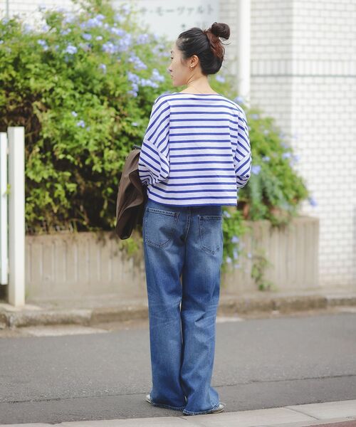 le.coeur blanc（ルクールブラン）の「ルミノア ボーダーショートカットソー（Tシャツ/カットソー・レディース・ブルー系その他4/ブルー系その他3/ブルー系その他2/ベージュ系その他2/ホワイト系その他・38）」の13枚目の写真