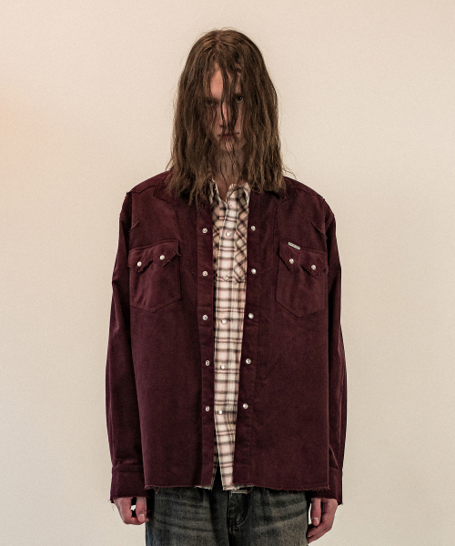THEVINYLHOUSE(ザバイニルハウス)の「CORDUROY WESTERN SHIRTS BURGUNDY(シャツ/ブラウス・メンズ・その他・S/M/L)」の2枚目の写真