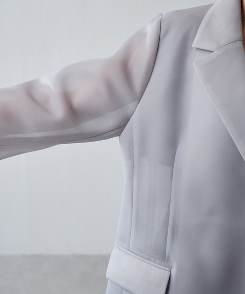 Lui's（ルイス）の「シアーダンボールBIGジャケット（テーラードジャケット・レディース・ブラック/ライトグレー・FREE）」の15枚目の写真