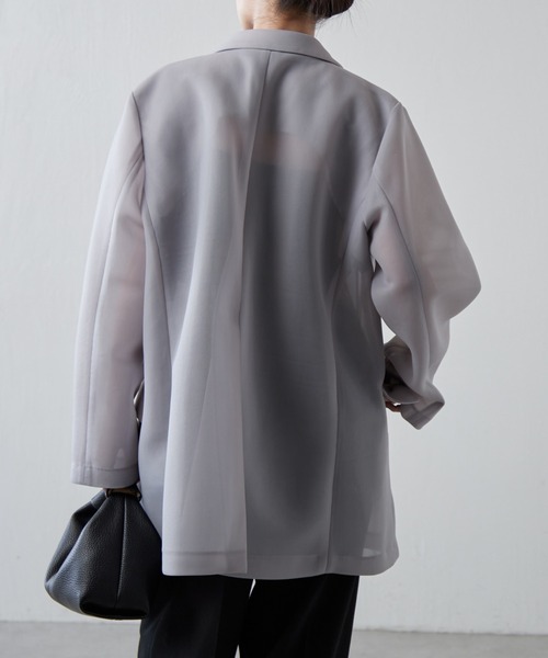 Lui's（ルイス）の「シアーダンボールBIGジャケット（テーラードジャケット・レディース・ブラック/ライトグレー・FREE）」の13枚目の写真