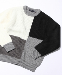 RAGEBLUE | 切り替えパネルニットクルー/710494(ニット/セーター)