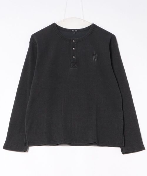 NYLAUS(ナイラス)の「【NYS】2026新作 ショート丈 クロス刺繍 ヘンリーネック ワッフルロンT 長袖Tシャツ ロングTシャツ(Tシャツ/カットソー・メンズ・グリーン系カモフラージュ/カモフラージュ/チャコール/ブラック・L/M)」の20枚目の写真