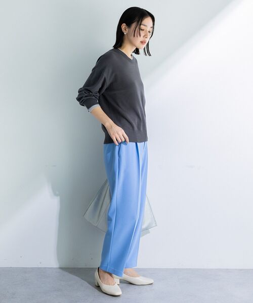 Green　Parks（グリーンパークス）の「アンチピリングレイヤード風ニットプルオーバー（ニット/セーター・レディース・ブルー/アイボリー/ダークグレー/ピンク・FREE）」の7枚目の写真