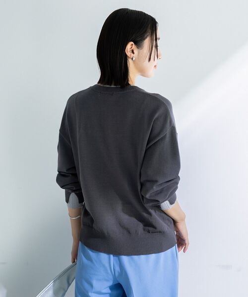 Green　Parks（グリーンパークス）の「アンチピリングレイヤード風ニットプルオーバー（ニット/セーター・レディース・ブルー/アイボリー/ダークグレー/ピンク・FREE）」の11枚目の写真