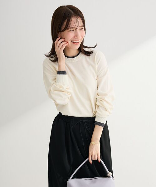 Green　Parks（グリーンパークス）の「アンチピリングレイヤード風ニットプルオーバー（ニット/セーター・レディース・ブルー/アイボリー/ダークグレー/ピンク・FREE）」の17枚目の写真