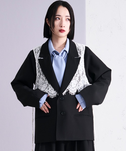 2wayレースベストテーラードジャケット/SETUP対応（テーラード