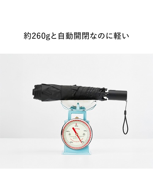 Waterfront(ウォーターフロント)の「カルオート UVブロック 折 55cm 折傘 自動開閉 晴雨兼用(折りたたみ傘・メンズ・ブラック/ホワイト/グレー・FREE)」の10枚目の写真