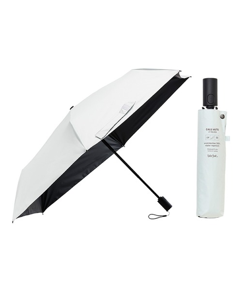 Waterfront(ウォーターフロント)の「カルオート UVブロック 折 55cm 折傘 自動開閉 晴雨兼用(折りたたみ傘・メンズ・ブラック/ホワイト/グレー・FREE)」の15枚目の写真
